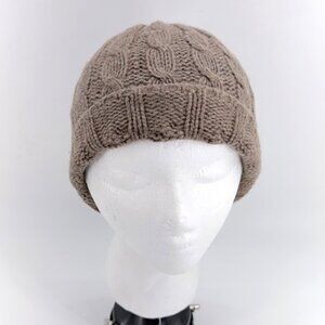 Banana Republic Beanie One Size Merino Wool Cashmere Cable Knit Tan Hat